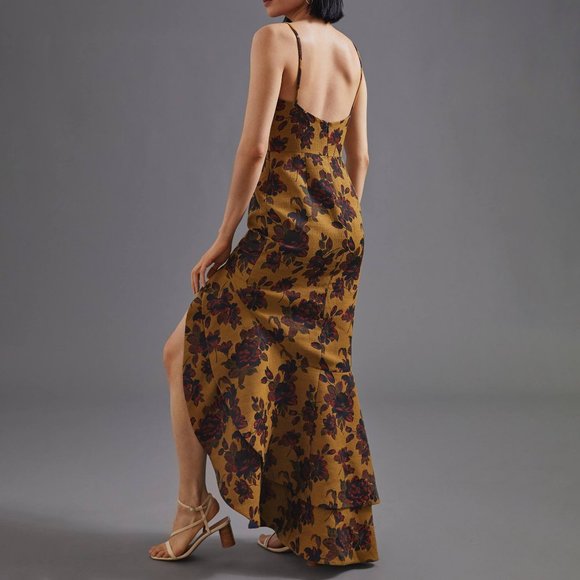 HTF Anthropologie Floral Slip Maxi Dress - Picture 2 of 10